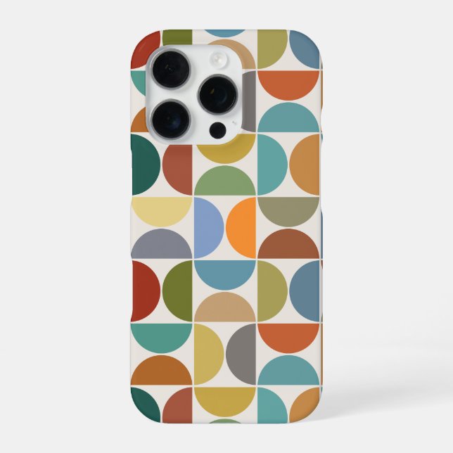 MCM Semicircles Big Pattern Color on Cream iPhone Case (Back)