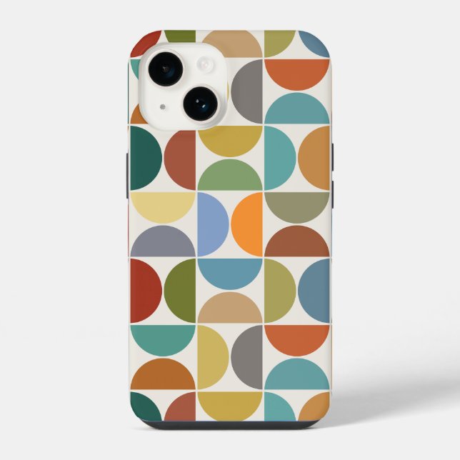 MCM Semicircles Big Pattern Color on Cream iPhone Case (Back)