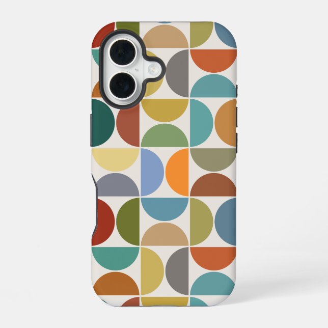 MCM Semicircles Big Pattern Color on Cream iPhone Case (Back)