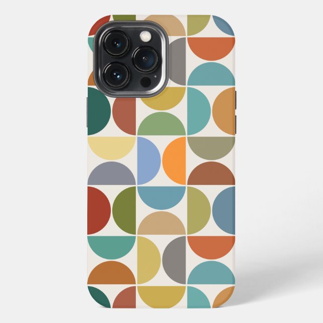 MCM Semicircles Big Pattern Color on Cream iPhone Case (Back)