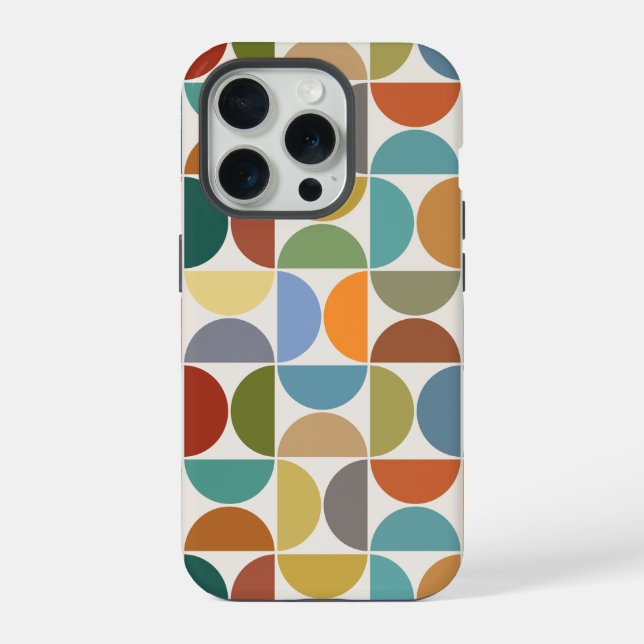 MCM Semicircles Big Pattern Color on Cream iPhone Case (Back)