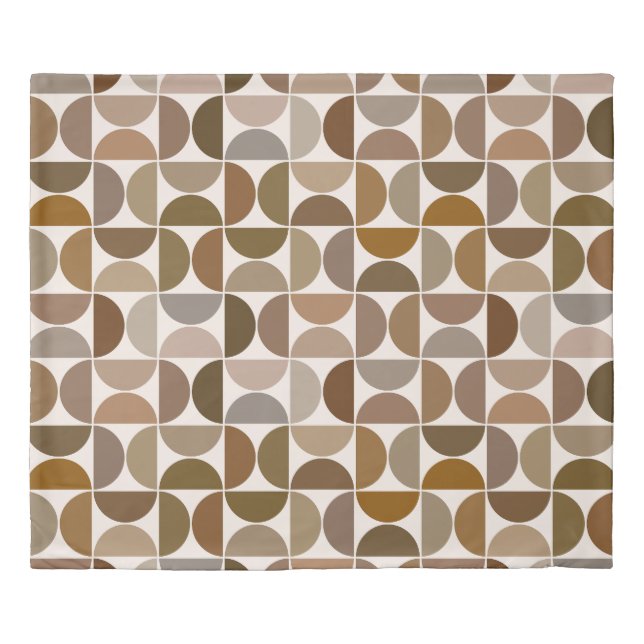MCM Semicircles Browns+Cream 2Way Pattern Duvet Cover (Front)