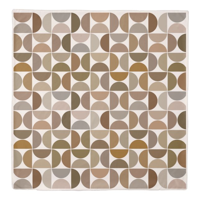 MCM Semicircles Browns+Cream 2Way Pattern Duvet Cover (Front)