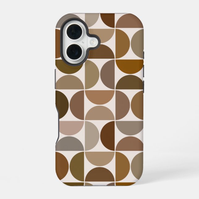 MCM Semicircles Browns+Cream Big Pattern iPhone Case (Back)