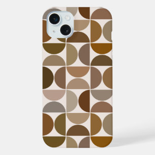 MCM Semicircles Browns+Cream Big Pattern iPhone 15 Plus Case