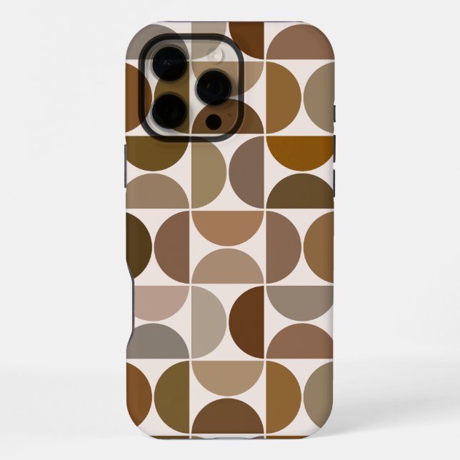 MCM Semicircles Browns+Cream Big Pattern iPhone Case (Back)