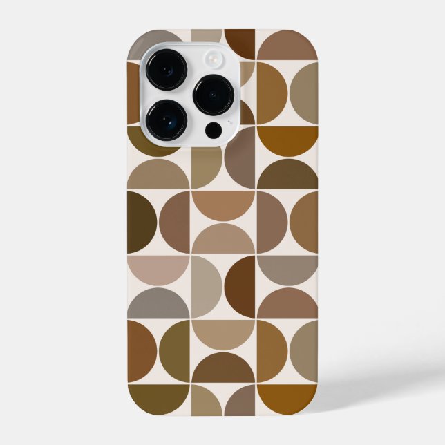 MCM Semicircles Browns+Cream Big Pattern iPhone Case (Back)