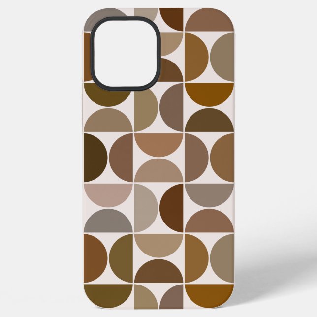 MCM Semicircles Browns+Cream Big Pattern iPhone Case (Back)