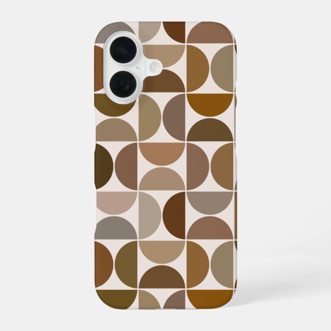 MCM Semicircles Browns+Cream Big Pattern iPhone Case (Back)