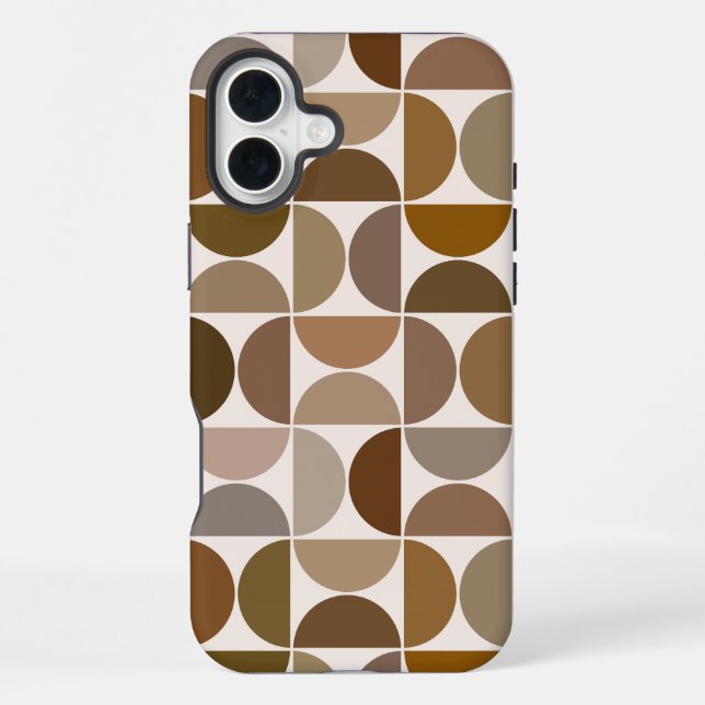 MCM Semicircles Browns+Cream Big Pattern iPhone Case (Back)