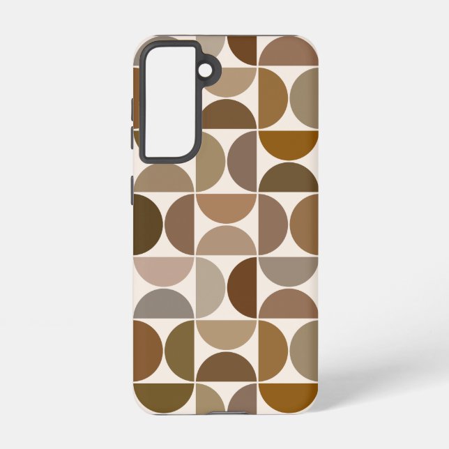 MCM Semicircles Browns+Cream Big Pattern Samsung Galaxy Case (Back)