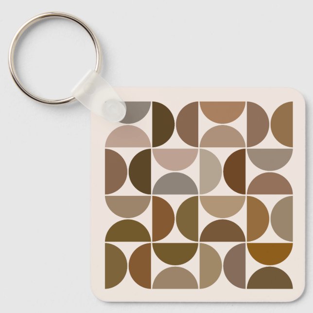 MCM Semicircles Browns+Cream Pattern Keychain (Front)
