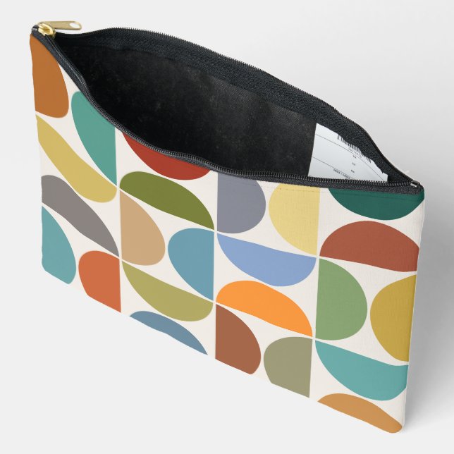 MCM Semicircles Color on Cream Accessory Pouch (Open)