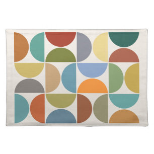 MCM Semicircles Color on Cream Cloth Placemat