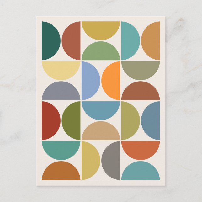 MCM Semicircles Color on Cream Postcard (Front)