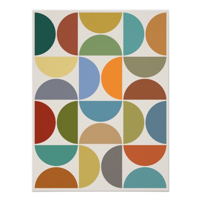 MCM Semicircles Color on Cream Poster (Front)