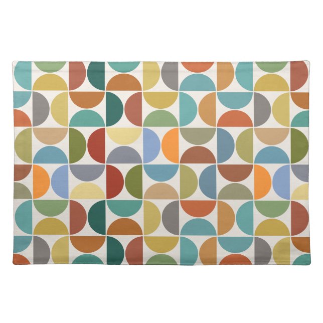 MCM Semicircles Pattern Color on Cream Cloth Placemat (Front)