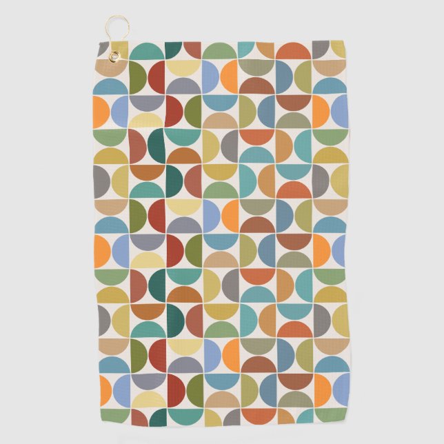 MCM Semicircles Pattern Color on Cream Golf Towel (Front)