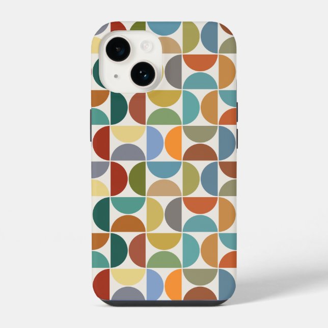 MCM Semicircles Pattern Color on Cream iPhone Case (Back)