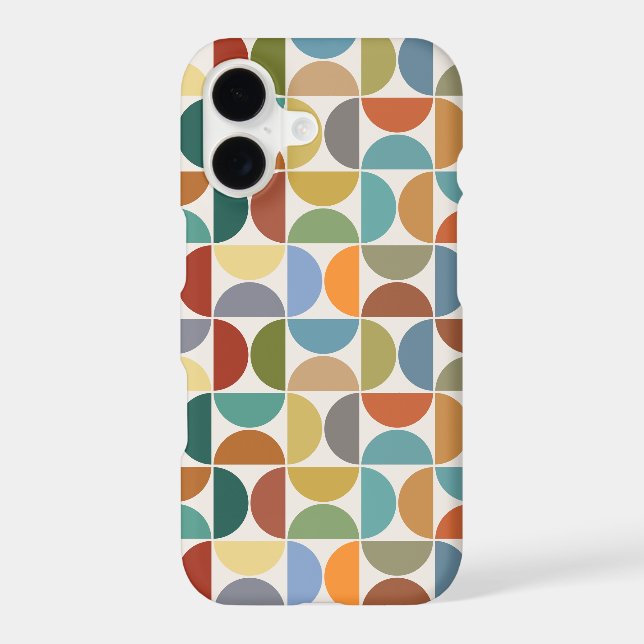MCM Semicircles Pattern Color on Cream iPhone Case (Back)