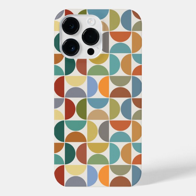 MCM Semicircles Pattern Color on Cream iPhone Case (Back)