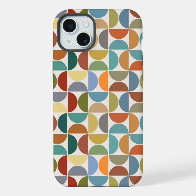 MCM Semicircles Pattern Color on Cream iPhone Case (Back)