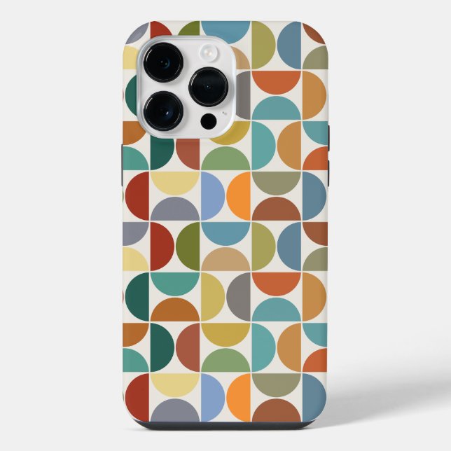 MCM Semicircles Pattern Color on Cream iPhone Case (Back)