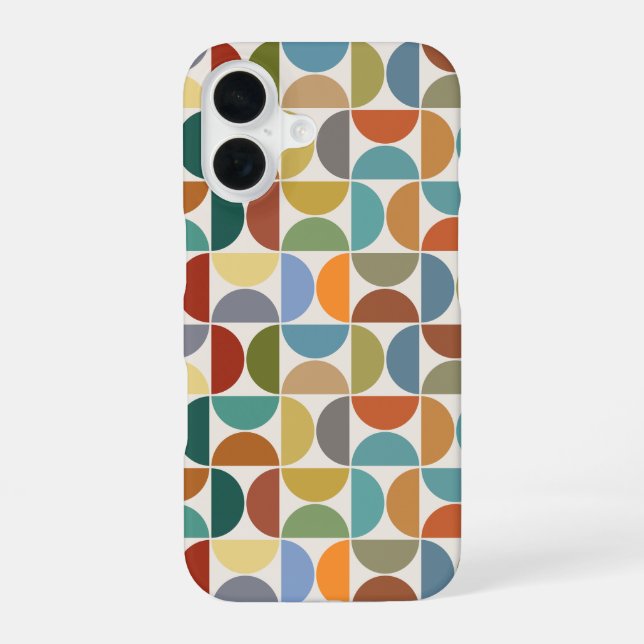 MCM Semicircles Pattern Color on Cream iPhone Case (Back)