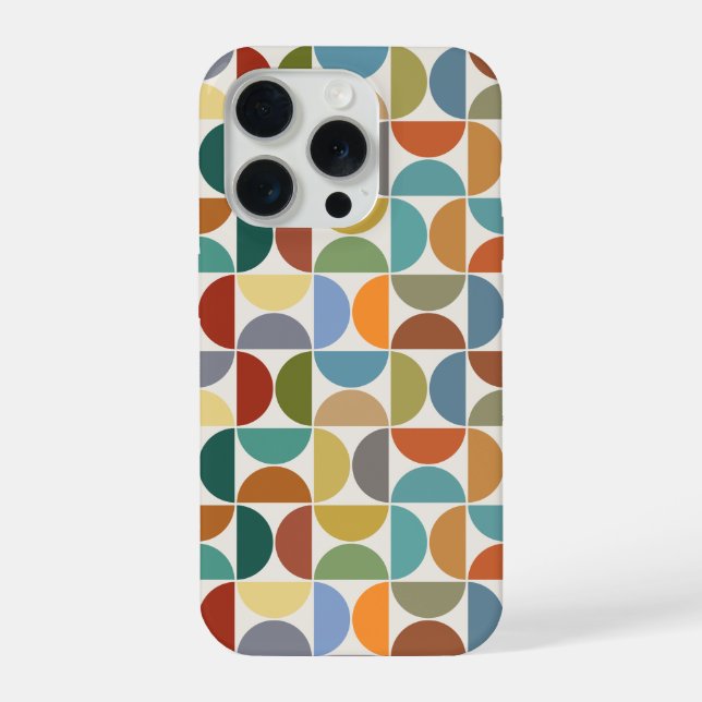 MCM Semicircles Pattern Color on Cream iPhone Case (Back)