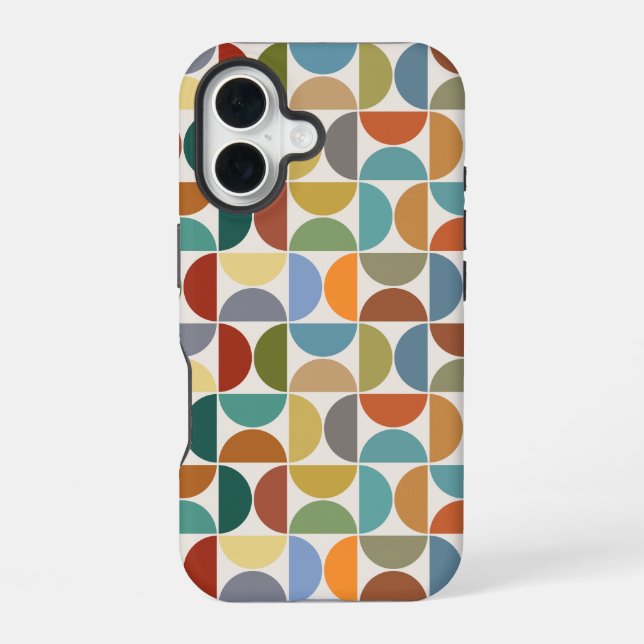MCM Semicircles Pattern Color on Cream iPhone Case (Back)