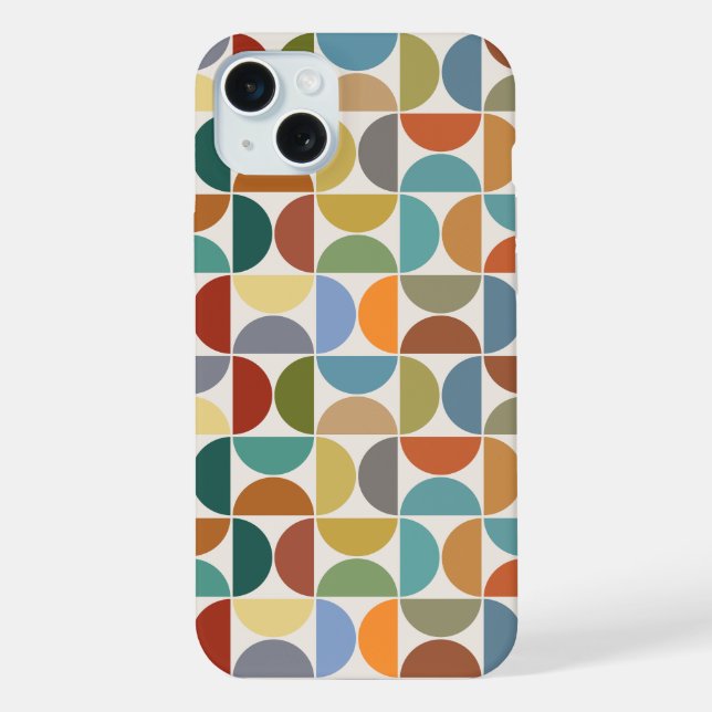 MCM Semicircles Pattern Color on Cream iPhone Case (Back)