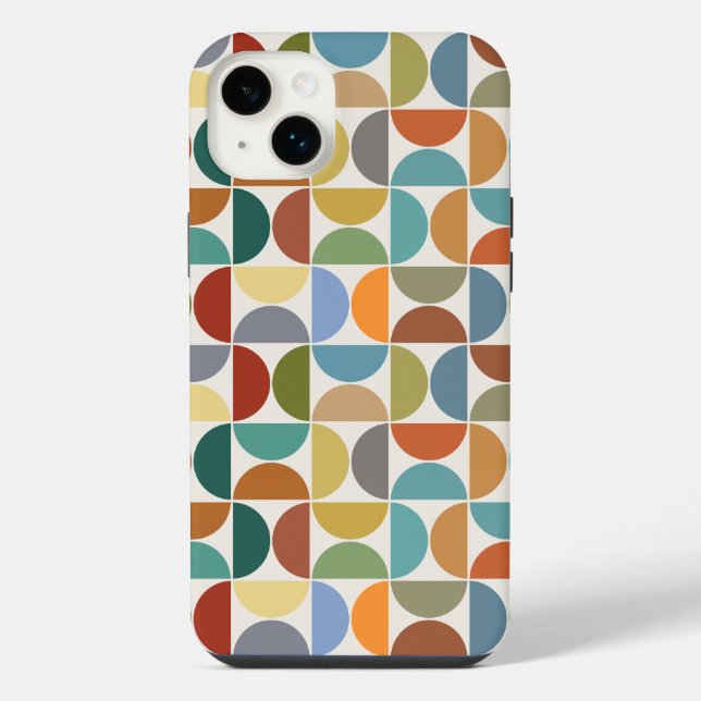 MCM Semicircles Pattern Color on Cream iPhone Case (Back)