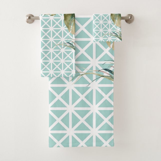 MCM Tropical Lattice Bath Towel Set (Insitu)