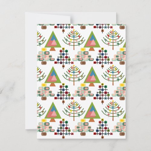 MCM Xmas Trees  Note Card