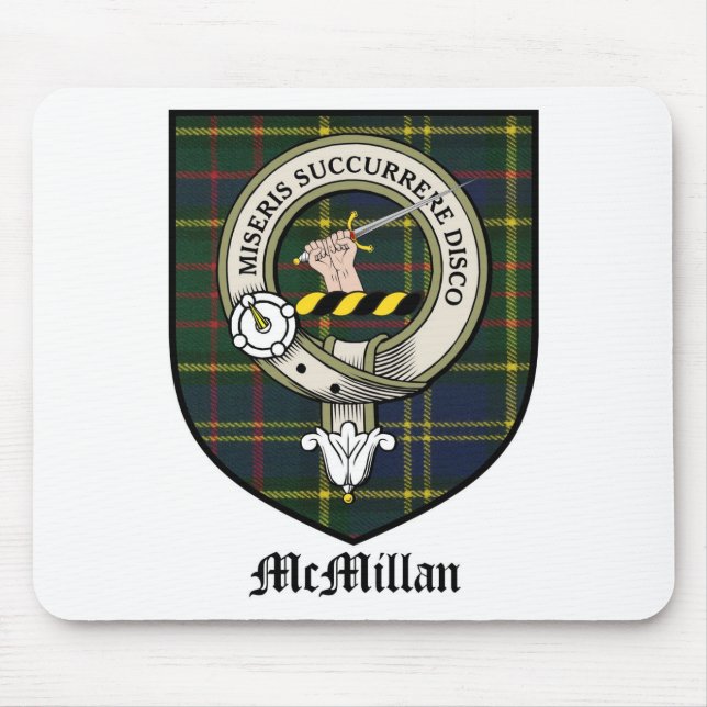 McMillan Clan Crest Badge Tartan Mouse Pad (Front)