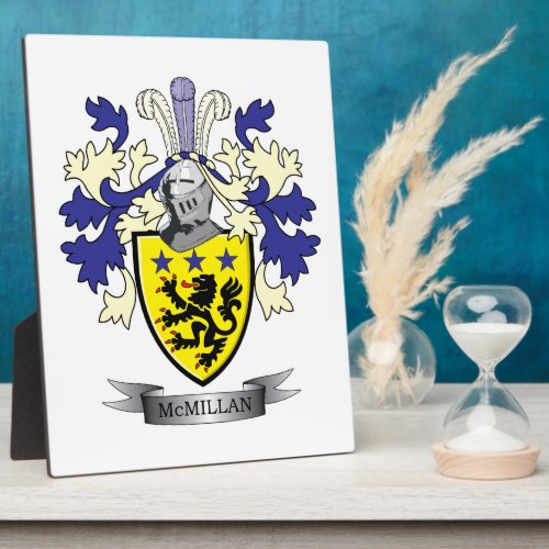 McMillan Family Crest Coat of Arms Plaque