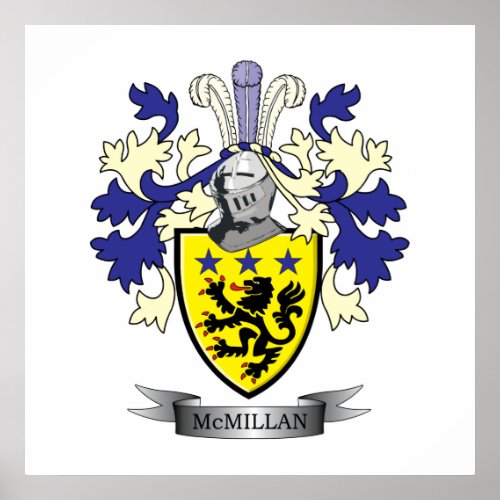 McMillan Family Crest Coat of Arms Poster