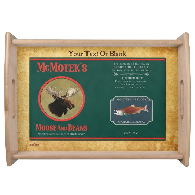 McMotek's Moose And Beans Label Serving Tray (Front)