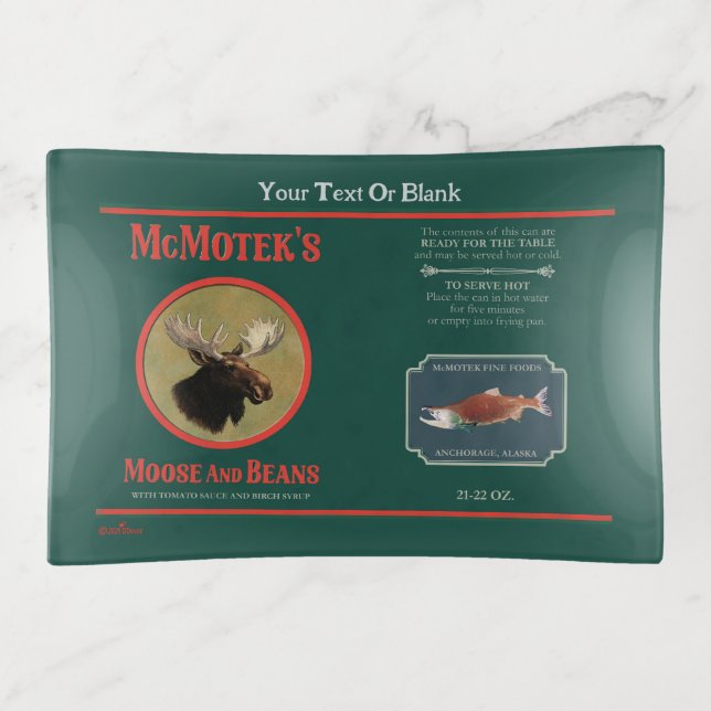 McMotek's Moose And Beans Label Trinket Tray (Front)