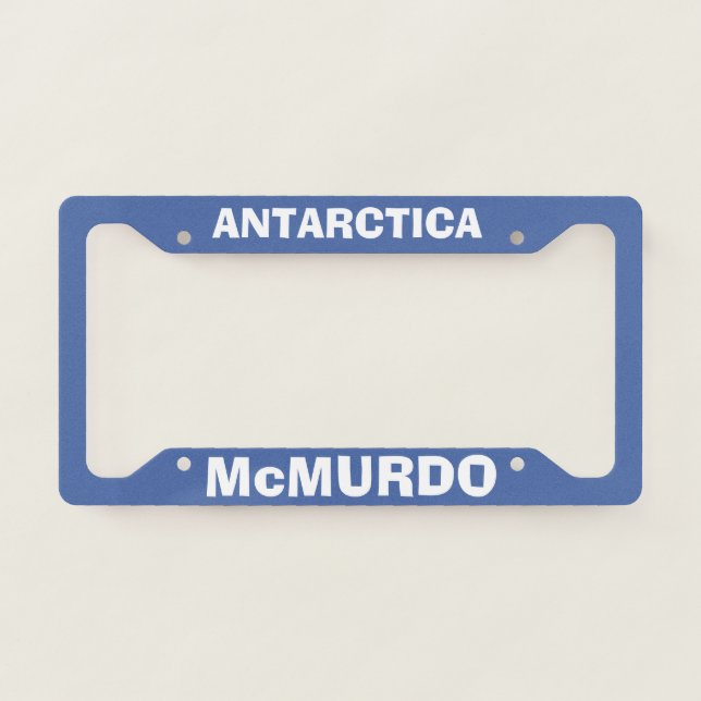 McMurdo Station Antarctica License Plate Frame (Front)