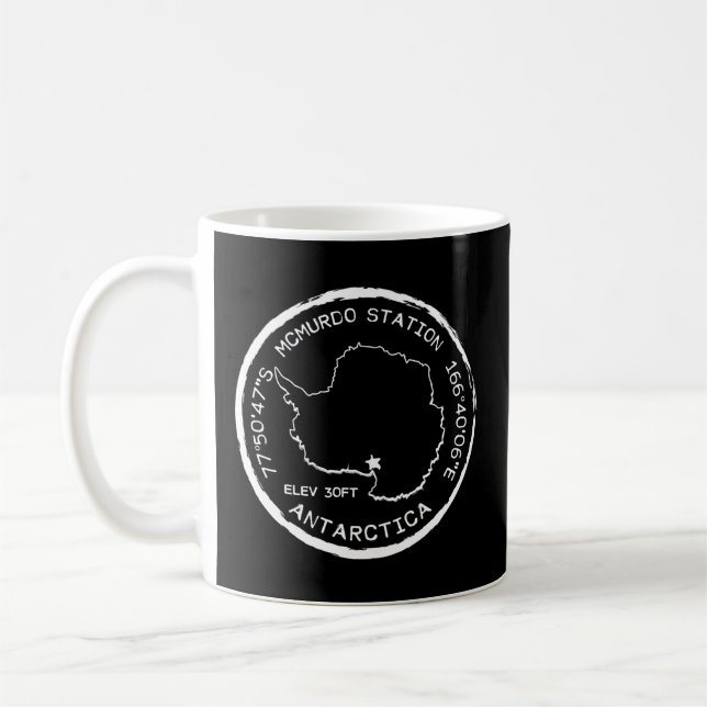 Mcmurdo Station Passport Stamp Antarctica Coffee Mug (Left)