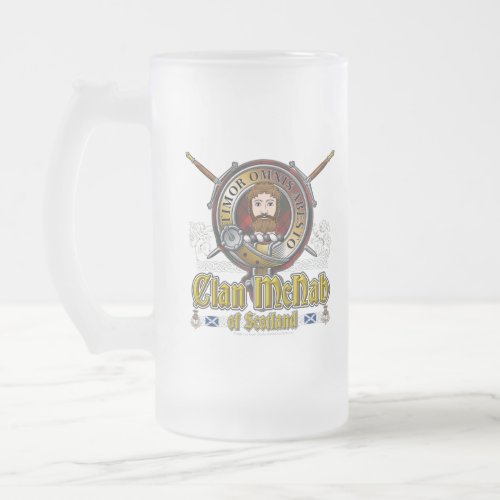 McNab Clan Badge Frosted Glass Beer Mug