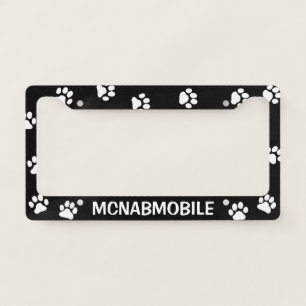 MCNABMOBILE   Dog Paw Prints   McNab Lover's License Plate Frame