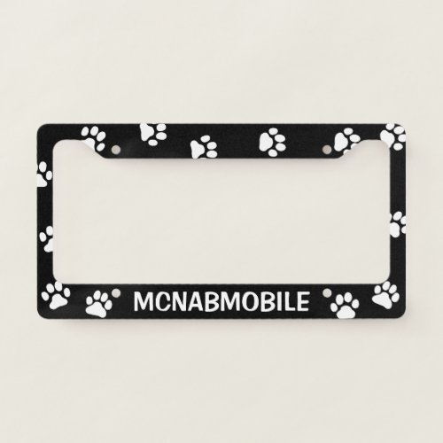 MCNABMOBILE  Dog Paw Prints  McNab Lovers License Plate Frame