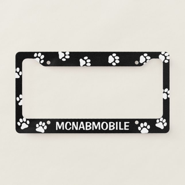 MCNABMOBILE | Dog Paw Prints | McNab Lover's License Plate Frame (Front)