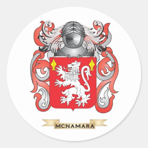 McNamara Coat of Arms Family Crest Classic Round Sticker