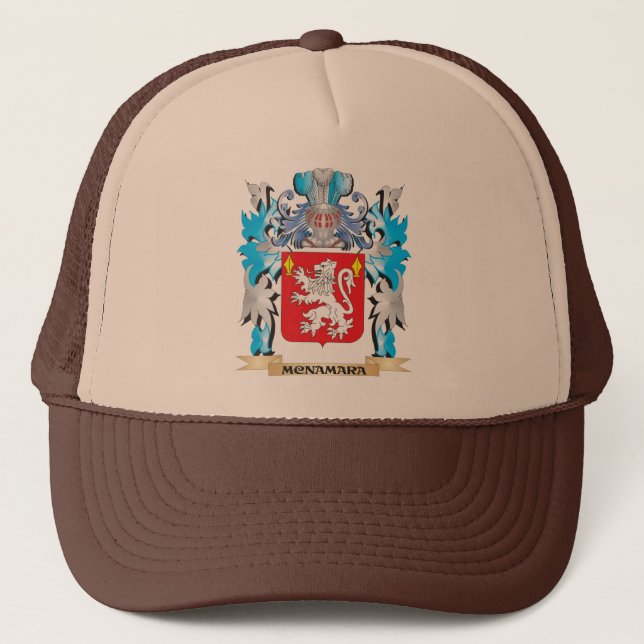 Mcnamara Coat of Arms - Family Crest Trucker Hat (Front)