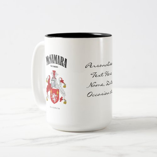 McNamara Family Crest Translation  Meaning Two_Tone Coffee Mug
