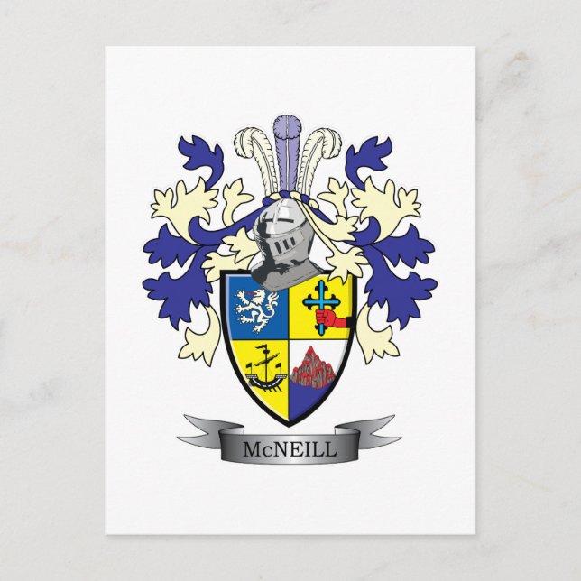 McNeill Family Crest Coat of Arms Postcard (Front)