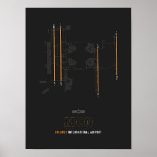 MCO - Orlando Airport Runway Diagram Art Poster